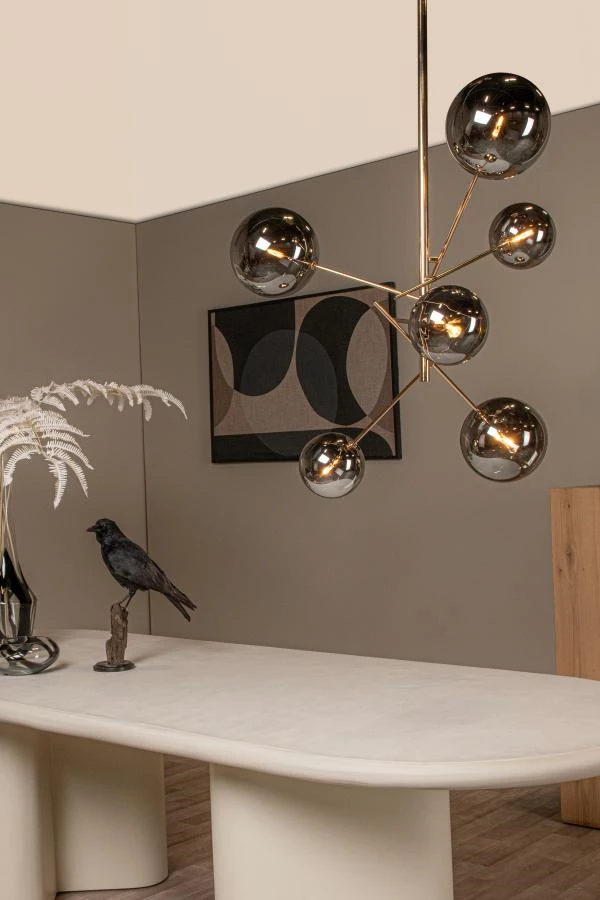 Lucide ALARA - Pendant light - Ø 72 cm - LED - G4 - 6x1,5W 2700K - Gold - atmosphere 1